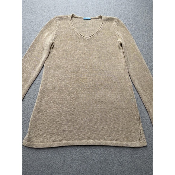 J.McLaughlin Sweater Womens XS Beige V Neck Long Sleeve Pullover Cotton Blend - Picture 5 of 12